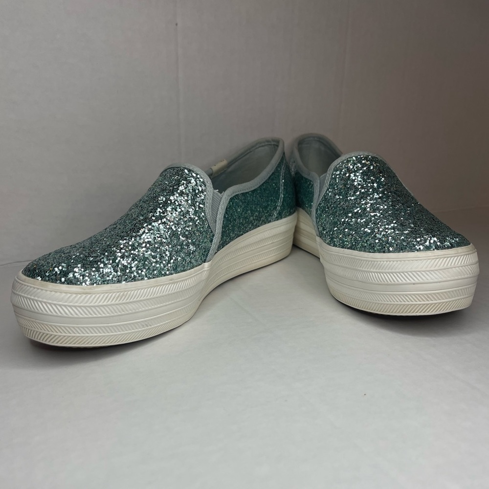 Keds for Kate Spade New York Triple Decker Slip on Shoe Size 7 Blue Glitter